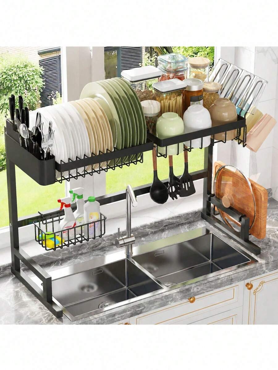 Kitchen Utensils - Escurridor de Platos de 2 Niveles,