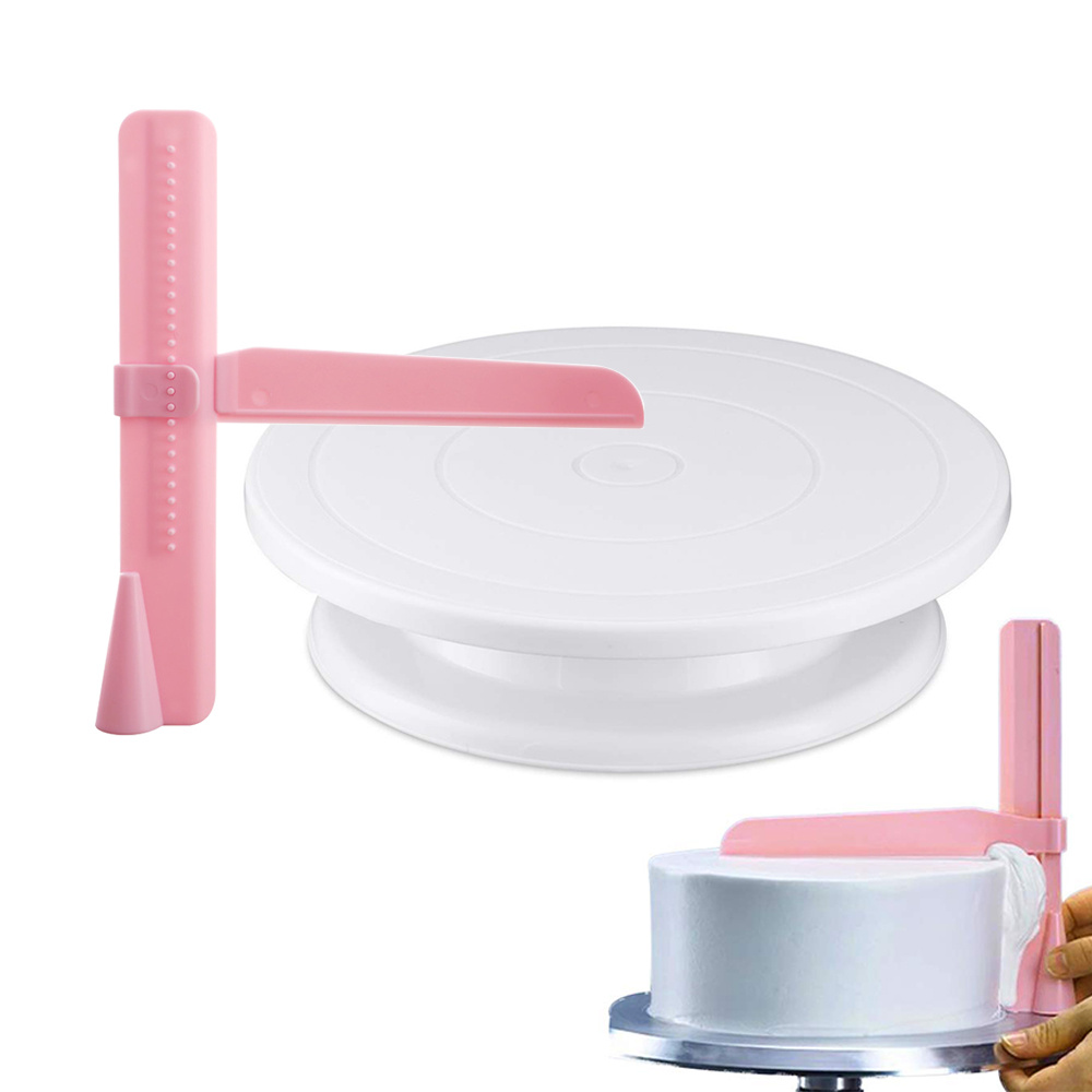 Kitchen Baking Table - Plato giratorio de plástico para pastel,