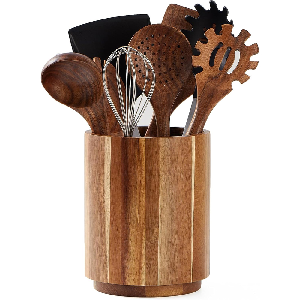 Kitchen Utensils - Portautensilios de Madera de Acacia para