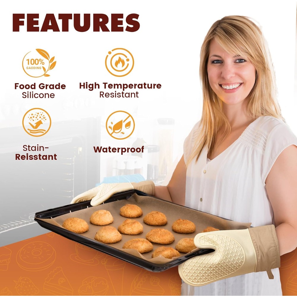 Juego de 2 guantes de silicona - Kitchen Baking Tray Set reseña y precio